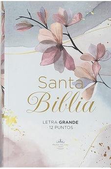 Image of Biblia RVR 1960 Letra Grande Tamaño Manual Tapa Flex Pastel Rama Flores con Índice