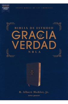 Image of Biblia NBLA de Estudio Gracia y Verdad Piel Azul Marino Interior a dos Colores
