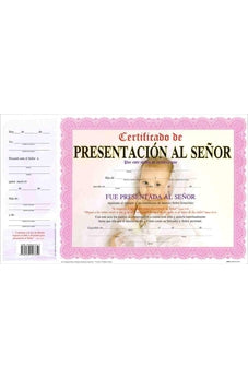 Certificado De Presentacion Niñas