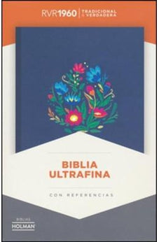 Biblia RVR 1960 Ultrafina Azul Bordado Sobre Tela
