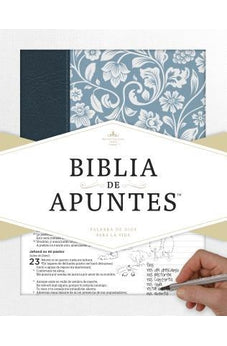 Image of Biblia RVR 1960 de Apuntes Azul Piel Genuina y Tela Impresa