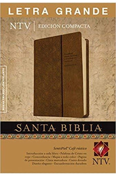Biblia NTV Compacta Letra Grande Letra Roja Sentipiel Café Rustico