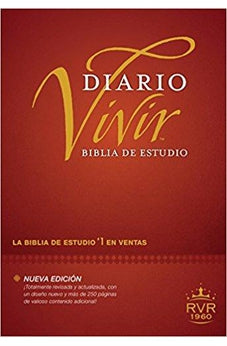 Biblia RVR 1960 de Estudio Diario Vivir Vino Tinto Tapa Dura