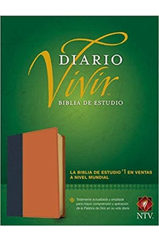 Biblia NTV de Estudio Diario Vivir Letra Grande Sentipiel Azul Café Claro