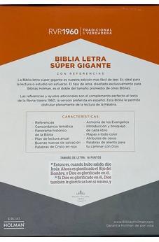 Biblia RVR 1960 Letra Súper Gigante Marrón Símil Piel con Índice y Solapa con ImaN
