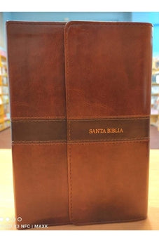 Image of Biblia RVR 1960 Letra Grande Tamaño Manual Marron Símil Piel y Solapa con Iman