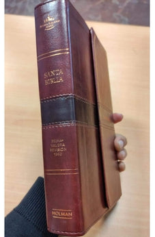 Biblia RVR 1960 Letra Grande Tamaño Manual Marron Símil Piel y Solapa con Iman