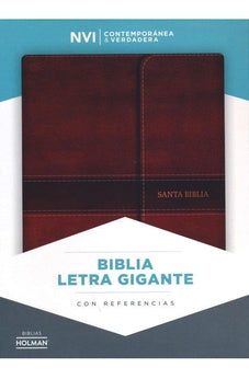 Image of Biblia NVI Letra Gigante Marrón Símil Piel con Solapa e Imán