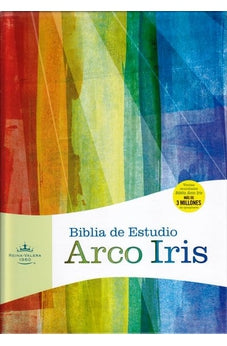 Biblia RVR 1960 de Estudio Arco Iris Símil Piel Azul electrico Celeste Turquesa