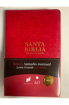 Biblia RVR 1960 Letra Grande Tamaño Manual Rosa con Índice