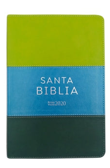 Image of Biblia RVR 2020 Letra Grande Imitación Piel Tricolor Verde