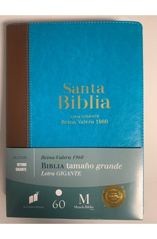 Biblia RVR 1960 Letra Gigante Turquesa Marrón