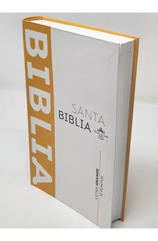 Biblia RVR 1960 Letra Grande Tamaño Manual Tapa Flex Duotone Amarillo Blanco