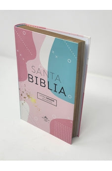 Biblia RVR 1960 Letra Grande Tamaño Manual Tapa Flex Pastel Tricolor