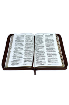 Image of Biblia RVR 1960 Letra Grande Tamaño Manual Símil Piel Café con Índice con Cierre con Cierre