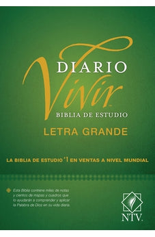 Biblia NTV de Estudio Diario Vivir Letra Grande Tapa Dura Verde