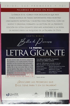 Biblia RVR 1960 de Promesas Letra Gigante Rosada Flores Simil Piel con Cierre