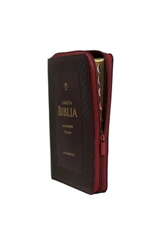 Biblia RVR 1960 Letra Gigante Símil Piel Marrón Geomético con Índice con Cierre