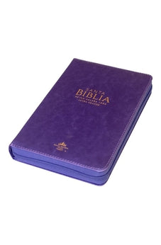 Image of Biblia RVR 1960 Letra Grande Tamaño Manual Símil Piel Lila con Cierre