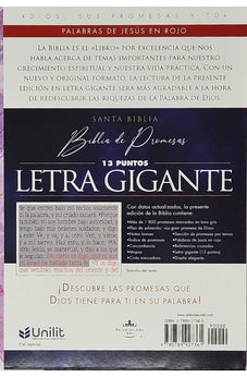 Image of Biblia RVR 1960 de Promesas Letra Gigante Lila Hojas Simil Piel