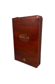 Image of Biblia RVR 1960 Letra Grande Tamaño Manual Símil Piel Café con Índice con Cierre con Cierre