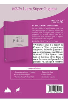 Image of Biblia RVR 1960 Letra Súper Gigante Tricolor Fucsia Palo Rosa Fucsia con Cierre con Índice
