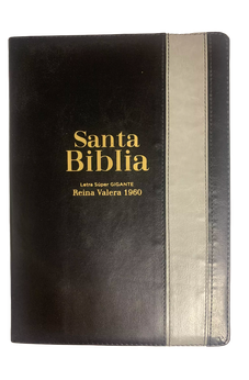 Biblia RVR 1960 Letra Súper Gigante Piel Negro Gris