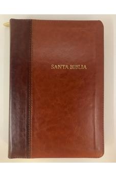 Image of Biblia RVR 1960 Letra Grande Tamaño Manual Café Marron Símil Piel con Cierre