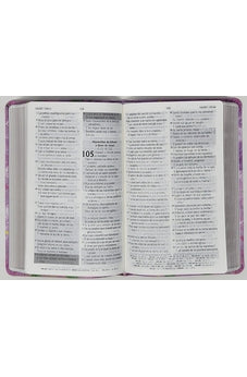 Biblia RVR 1960 de Promesas Letra Grande Tamaño Manual Lila Hojas Simil Piel
